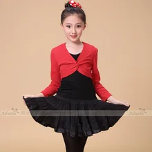 3 шт. Осень Длинные рукава для латинских танцев платье Девушка Дети латинских танцев платье Танго детское платье для бальных танцев костюм