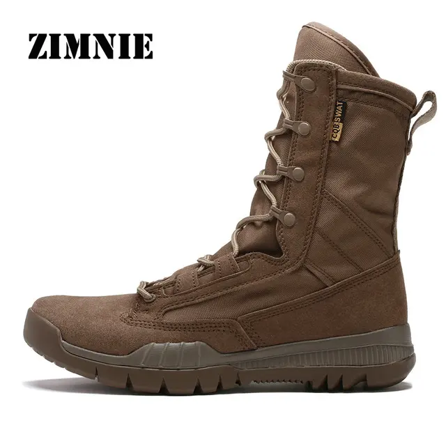 ZIMNIE Outdoor Sports Tactical Men Boots Hiking Shoes For Mountain Shoes For Camping Climbing High Quality Leather Boots Shoes