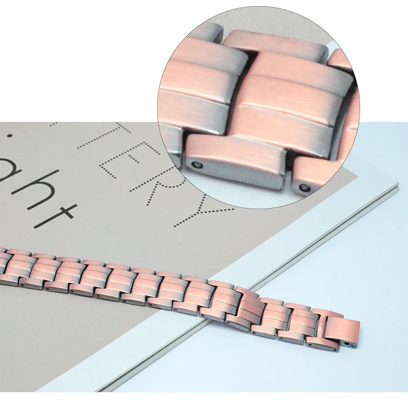 Escalus Чистый медный магнитный браслет трендовая прочность мужские ювелирные изделия винтажные отрицательные ионы Германий очаровательный браслет