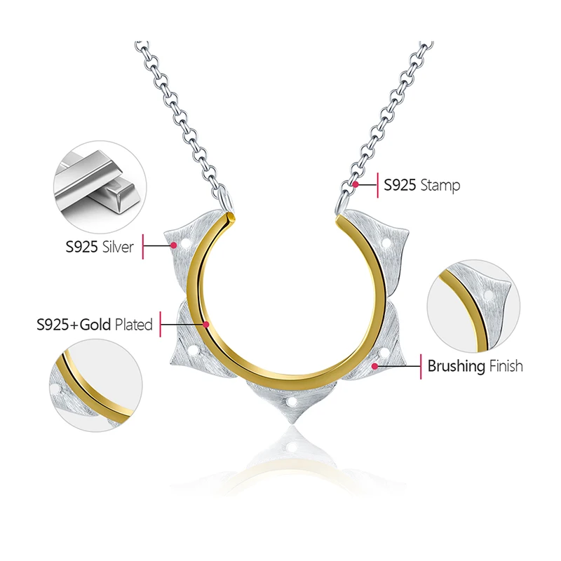Lotus Fun Real 925 Sterling Silver Handmade Designer Fine Jewelry Creative Minimalist Flower Necklace for Women|Ожерелья| |