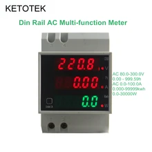 KetoteK Digital 0-100.0A Ammeter AC 80-300V Voltmeter Led Display Amp Volt Energy Power Meter Active Watt Meter Factor Monitor