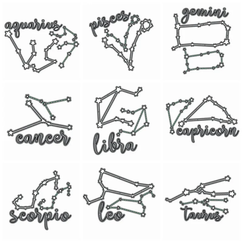 

Capricorn Scorpio Leo Constellation Metal Cutting Dies Stencil For DIY Scrapbooking Decoration Embossing Supplier Craft Die Cut