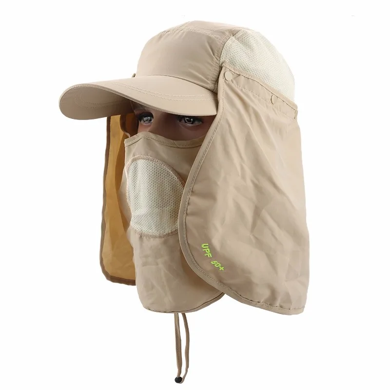 Солнцезащитная шляпа с защитой от ультрафиолета 50+, защитная наружная кепка со съемным солнцезащитным щитом и маской для рыбалки, пеших прогулок, сада, Солнцезащитная маска