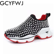 GCYFWJ Rivet Sneakers Woman Red Sneakers Spring Autumn Flats Non-slip Breathable Casuals Couple Shoes Zapatillas Rojas Mujer