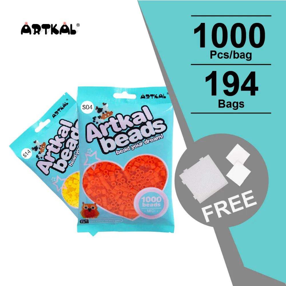 194 цветов artkal fuse beads S 5mm perler design 1000 шт./пакет pixel midi DIY creative toy SB1000 FS|perler 1000|fuse beadsbeads |