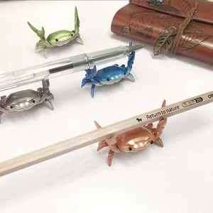 Japanese Creative Cute Crab Pen Holder Weightlifting Crabs Penholder Glasses Bracket Storage Rack Gift Stationery