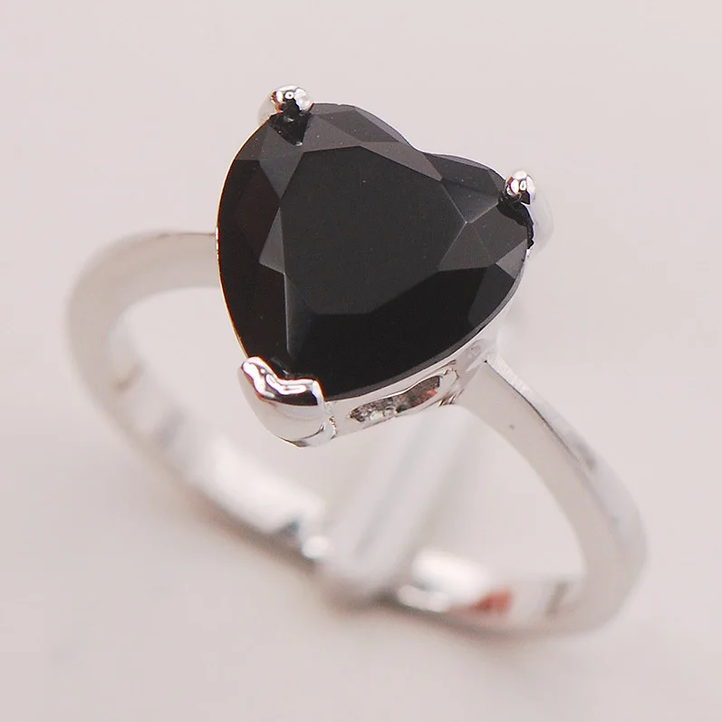 Black Onyx Women 925 Sterling Silver Ring F764 Size 5 6 7 8 9-in Rings ...