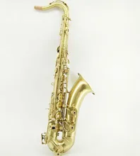 New Arrival Unique Retro Brushed Gold Plated Bb Tenor Saxophone High Quality Instruments Sax With Case Can Customize The Logo