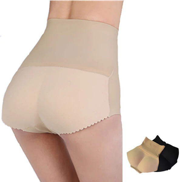 Women High Waist Briefs Sexy Seamless With Padded Up Hips Underwear
