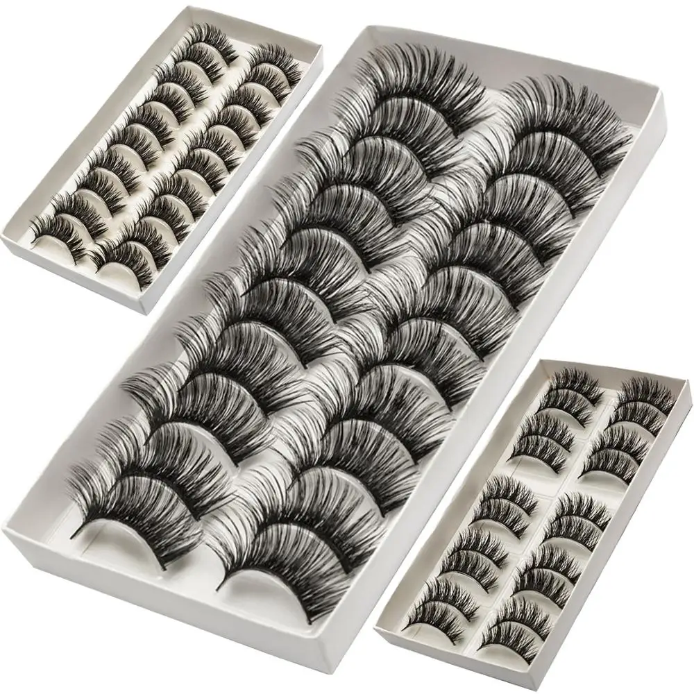 10Pairs/Pack Cheap 3D Mink Lashes Eyelash Natural False Eyelashes Fake Long Makeup Faux Extension Beauty | Красота и здоровье
