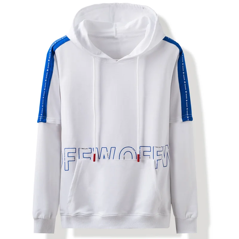 

2019 New Fashion Men's Hoodie Spring Autumn Slim Hooded Sweatshirt Male Coat Outwear Black And White Clothes