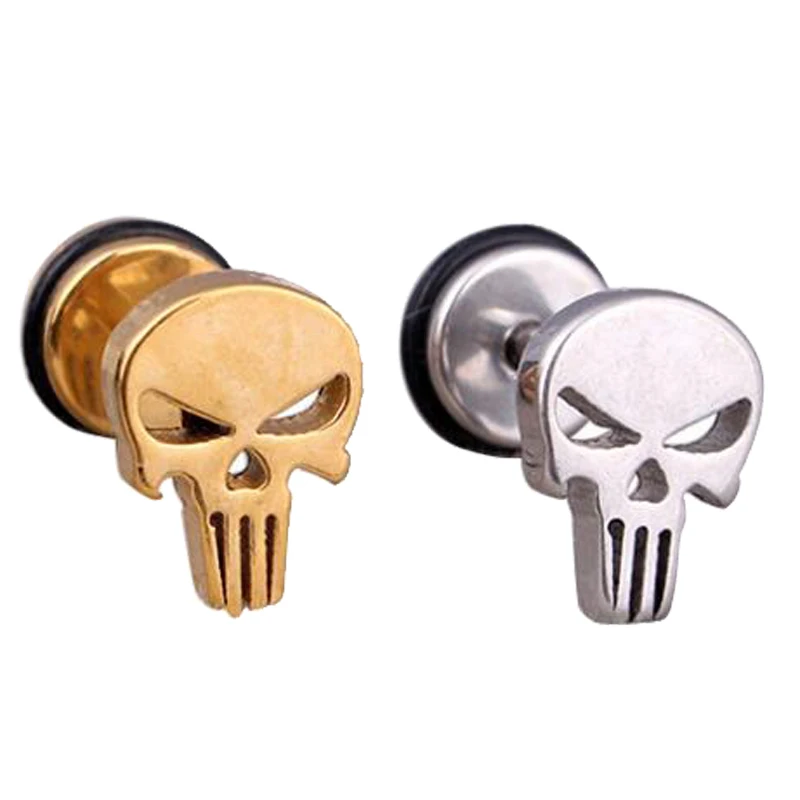 2 шт. серьги гвоздики из хирургической нержавеющей стали|skull earrings for men|stainless steel stud
