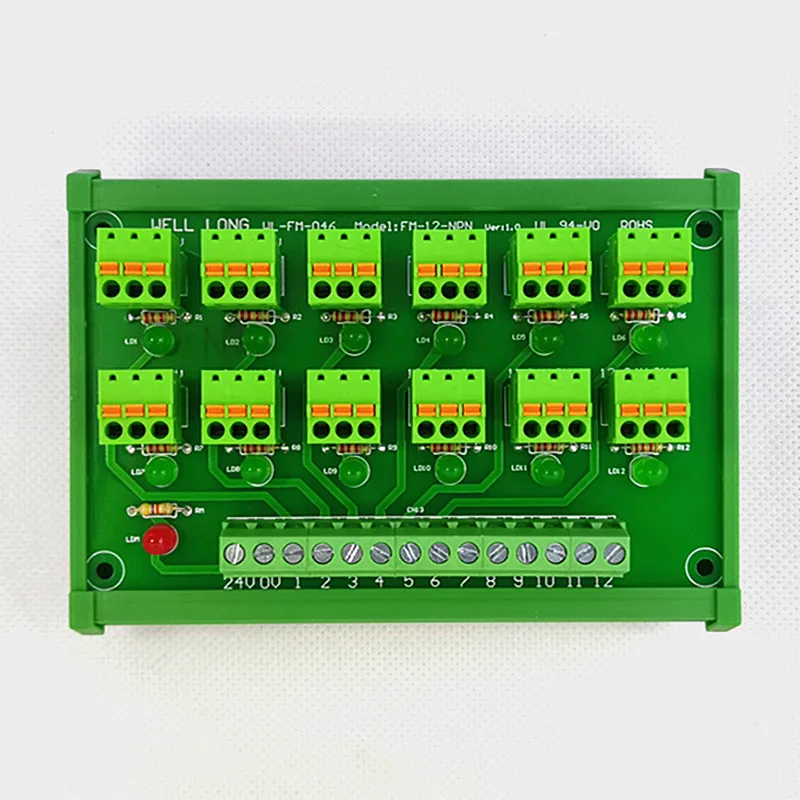 Din-рейку PLC12 канал вход NPN пружинная проводка IO фотоэлектрический датчик приближения клеммный блок