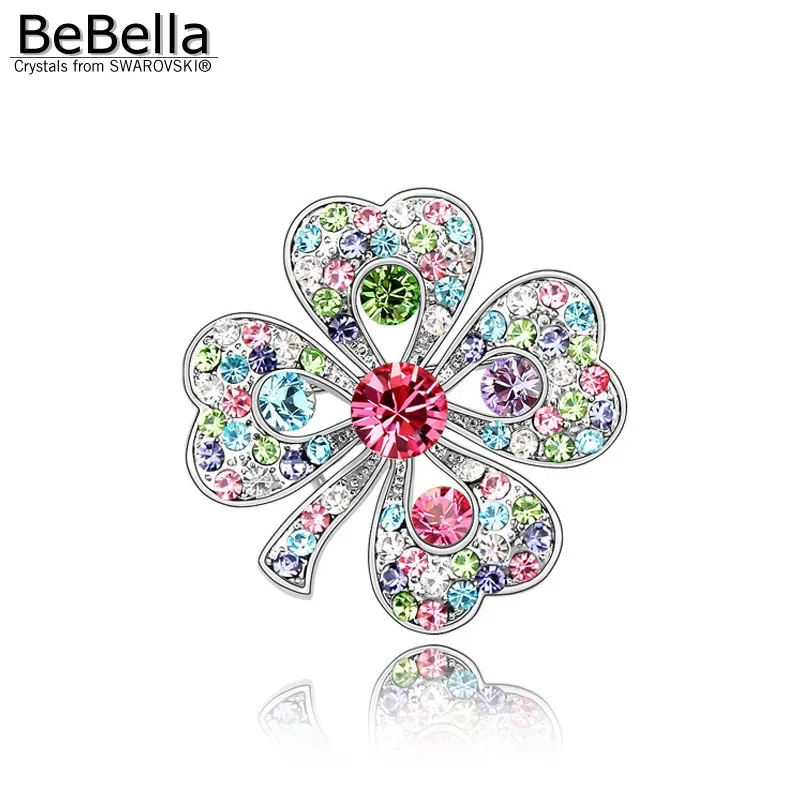 

BeBella 10 colors woman crystal brooch flower brooch made with Swarovski Elements