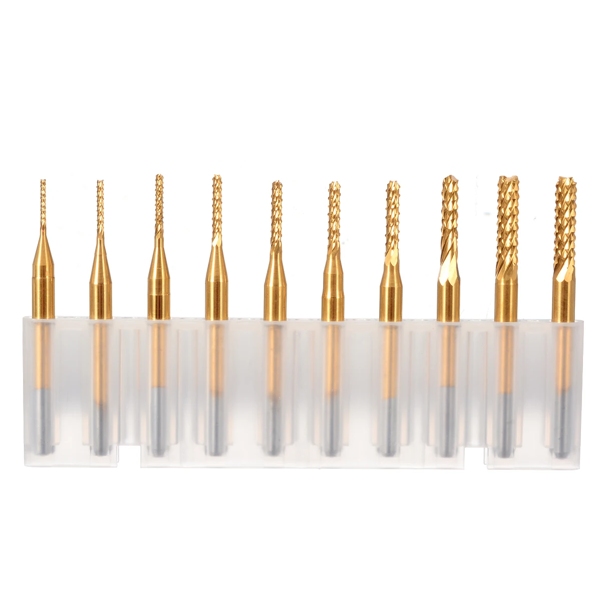 10pcs 0.8mm-3.175mm Carbide Milling Cutter Engraving Edge Cutter CNC Router Bits End Mill for PCB Machine Milling Tools