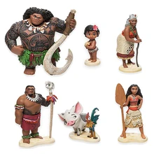 6pcs/set 6-12cm Moana Princess Maui Chief Tui Tala Heihei Pua Action Figure Brinquedo Toys For Children New Year Gift