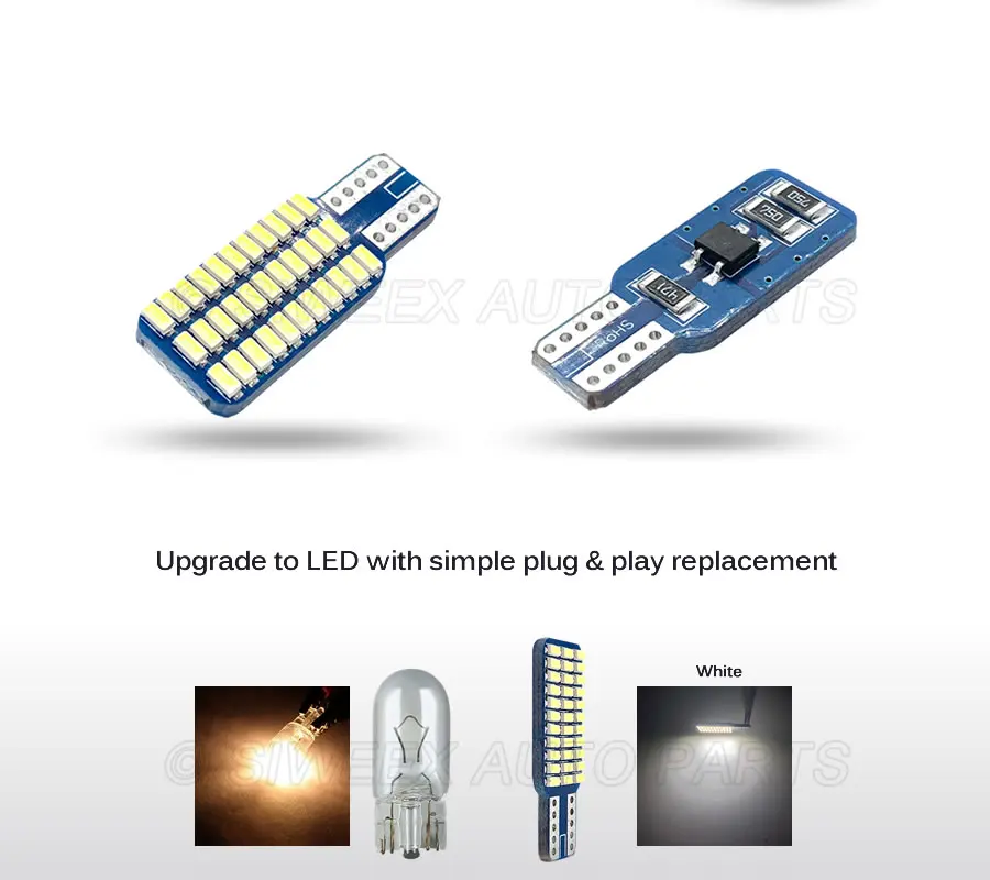 2 шт. T10 W5W 194 501 водить автомобиль интерьера светильник 33SMD 3014 чип чистый Подсветка приборной панели лампа Canbus без ошибки дневные ходовые огни 12V Белый