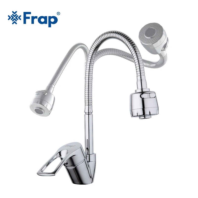 

FRAP Solid Kitchen Mixer Cold and Hot flexible Kitchen Tap Single lever Hole Water Tap Kitchen Faucet Torneira Cozinha F4136-B