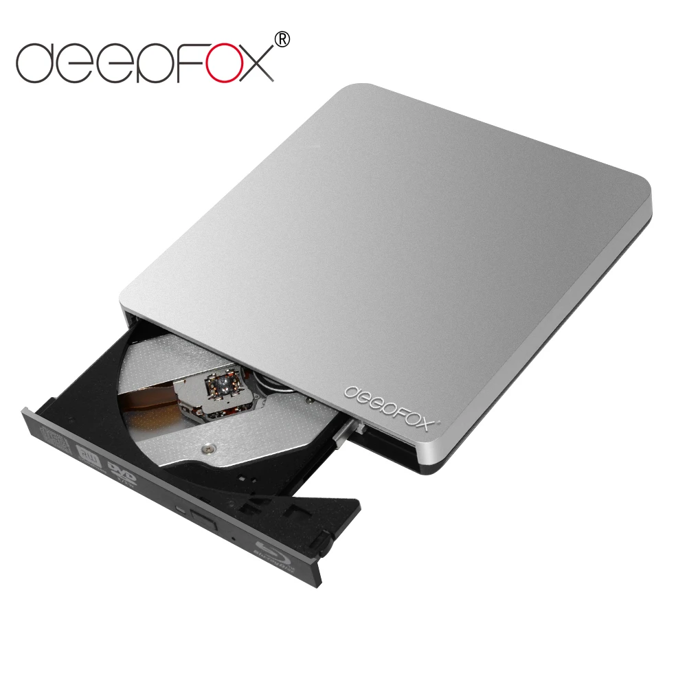 Deepfox подвижный Blu-Ray привод USB 3,0 Bluray горелка BD-RE CD/DVD RW запись и воспроизведение 3D 4K Blu-Ray диск для ноутбука