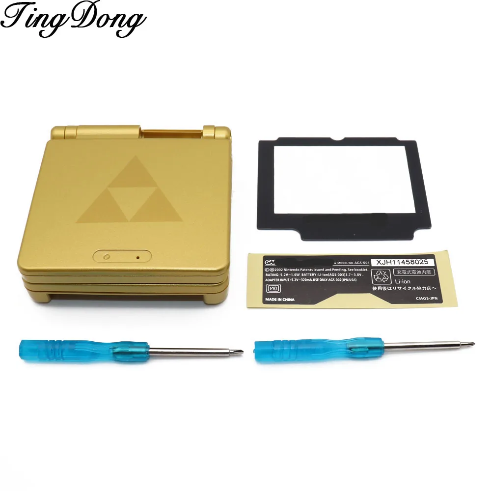 1 комплект золотой для Gameboy Advance SP запасной чехол Полный корпус+ крышка экрана+ инструмент для nintendo для GBA SP - Цвет: Золотой
