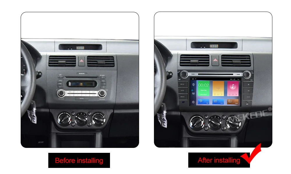 Flash Deal Mekede android9.1 2GB RAM 32GB ROM Car multimedia Player Navigation GPS DVD for suzuki swift 2004-2010 wifi bluetooth USB navi 15