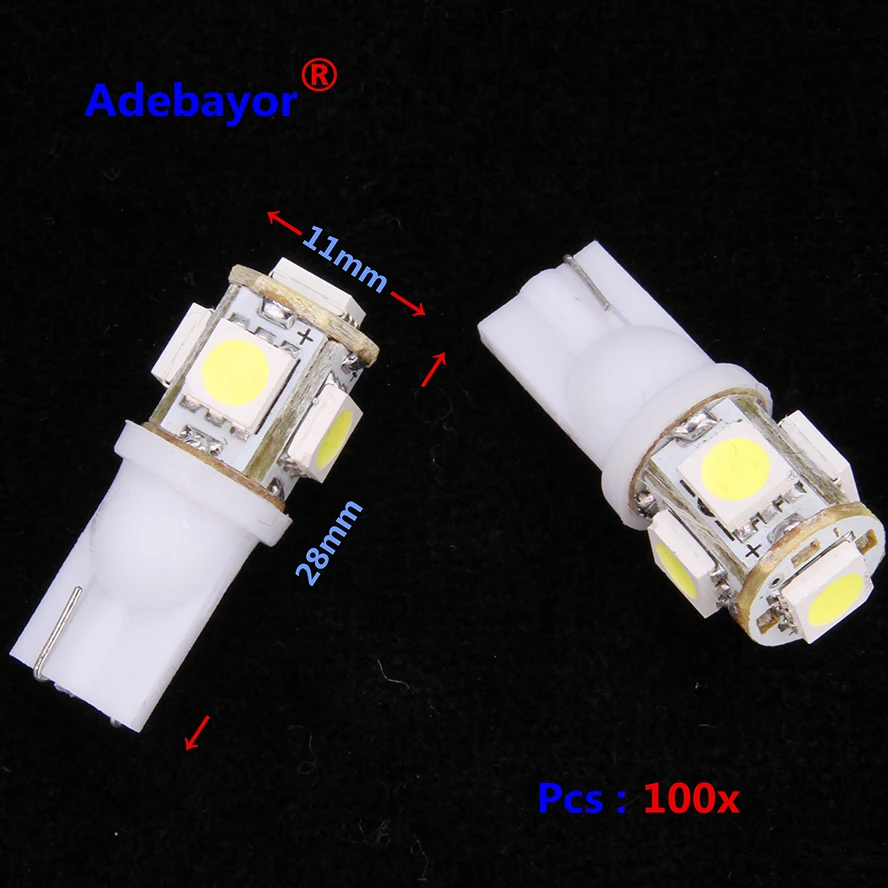 T10 5050 5SMD автомобильный сигнальный светодиодный светильник оптовая продажа 100 шт.