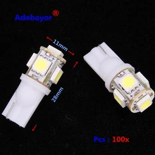 Venta al por mayor 1000 Uds promoción T10 5050 5SMD coche señal LED luz 194 de 168 de 192 W5W 12v luces de cuña de coche DC 12V lámpara blanco azul