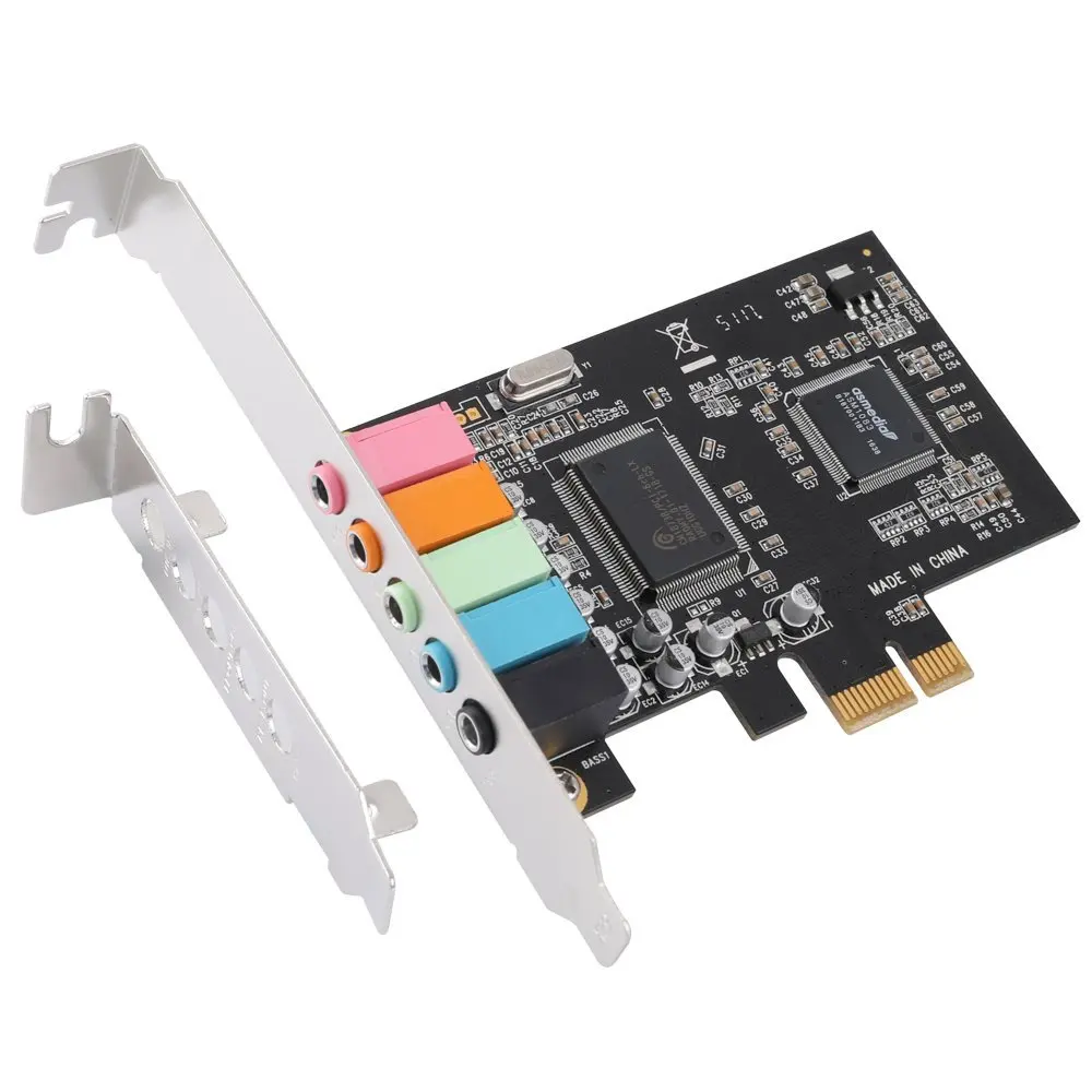 Звуковая карта PCIe 5,1, PCI Express объемная 3D Звуковая карта для ПК с высокой прямой звуковой производительностью и низкопрофильным кронштейном