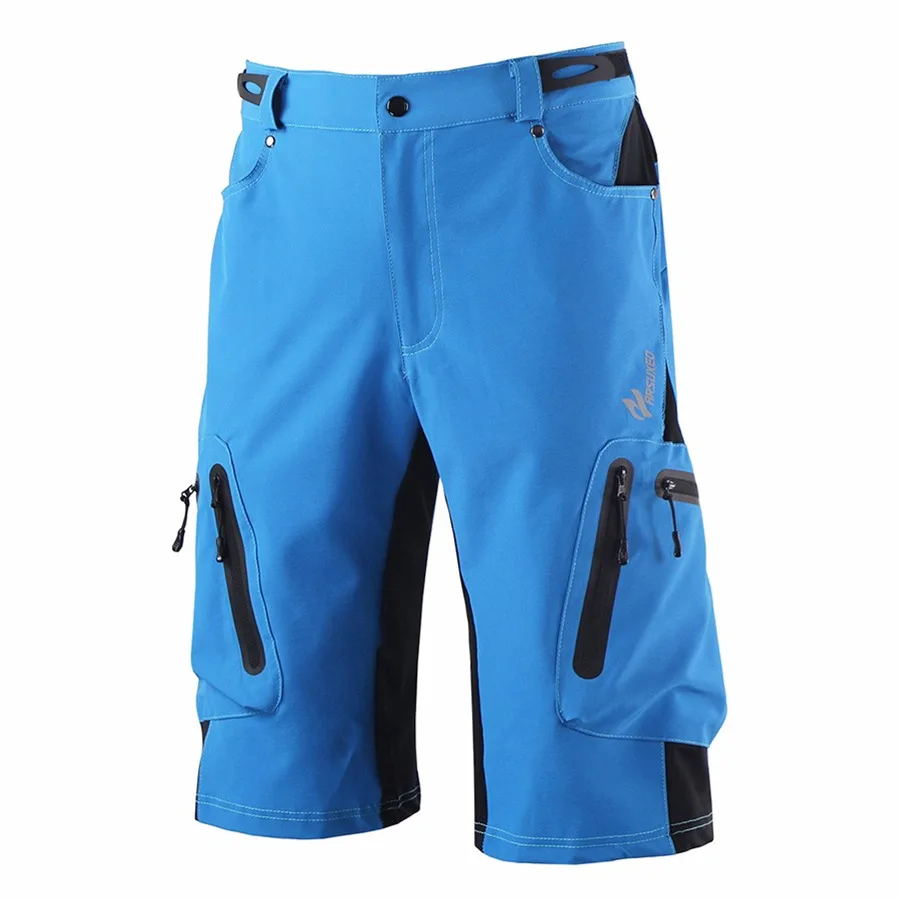 

Cuzaekii Men Summer Quick Dry Cycling Shorts Downhill MTB Bike Bicycle Outdoor Sportswear Clothing With Padded Underwear - Blue