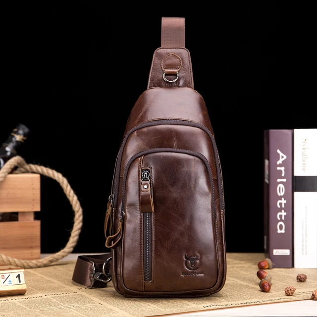 Bull Captain Genuine Leather Crossbody Bags Men Shoulder Bull Captain Genuine Leather Crossbody Bags Men Shoulder Chest Fashion Travel Handbags Man
