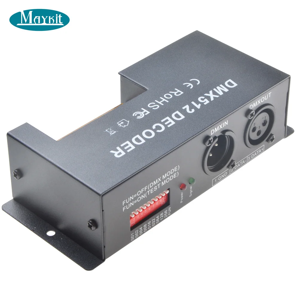 Maykit 3 канала * 10A DMX 512 светодиодный RGB контроллер декодер использует для детской