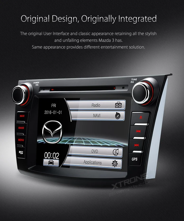 XTRONS 8 дюймов в тире головное устройство двойной din автомобильный dvd-плеер gps Навигация стерео радио MP4 CANbus для Mazda 3 2010 2011 2012 2013