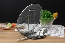 1PC Stainless Steel Pot Lid Shelf Cooking Storage Pan Cover Lid Rack Stand Spoon Holder Spoon Rests & Pot Clips KX 042