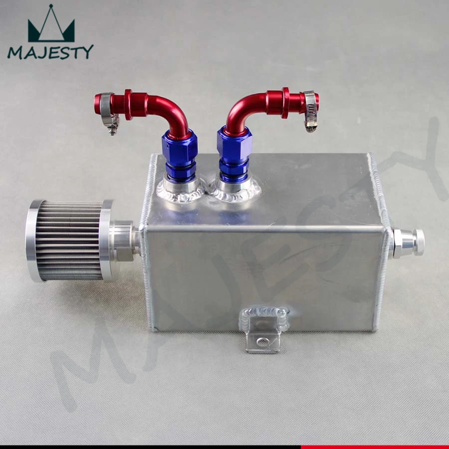 Universal 3L oil catch can tank with breather & drain tap 3LT baffled