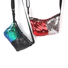 Yesello Женская двусторонняя блестящая Русалка сумка с блестками на пояс вечерняя сумочка-клатч кошелек поясная сумка