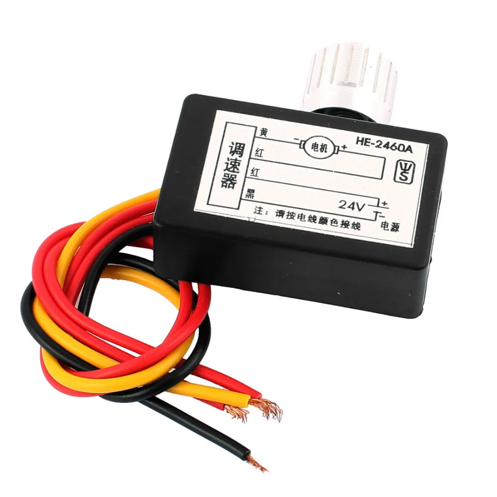UXCELL HE-2460A DC 24 В 60 Вт двигателя Замена линейный ШИМ Скорость контроллер Черный w Ротари Лидер продаж