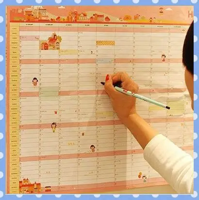 amy free shipping 5pcs lot kawaii stationery 2014 new wall daily monthly organizer planner
