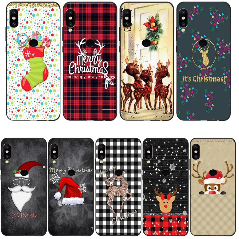 

For Huawei P20 Mate 20 lite Case Christmas gift Liquid Silicone Rubber Soft Cover For Honor 10 8X Phone Cases Shockproof Coque