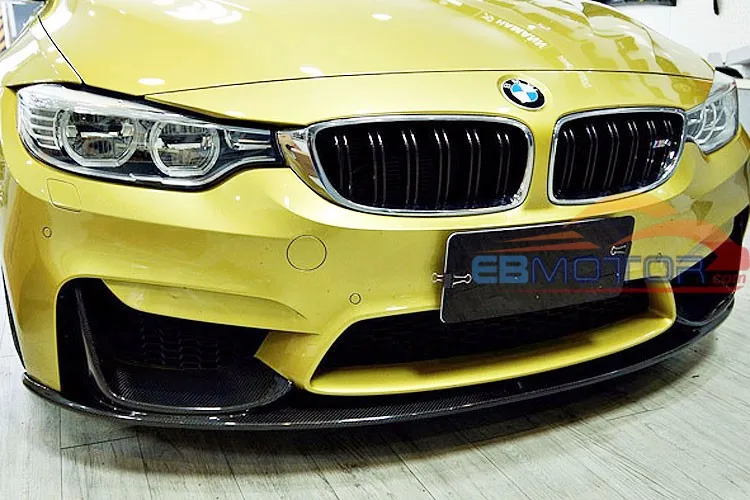 Неокрашенный P Стиль волокно передний спойлер для BMW F80 M3 F82 F83 M4 бампер 2014UP B171F