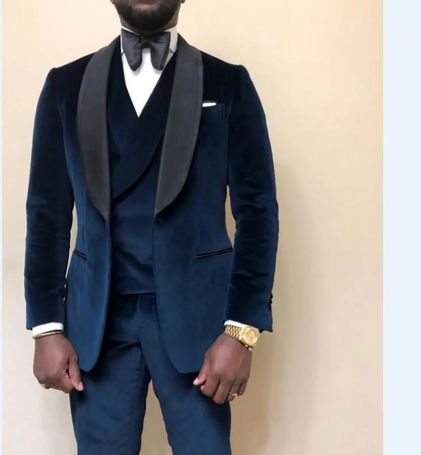 suede blue tuxedo