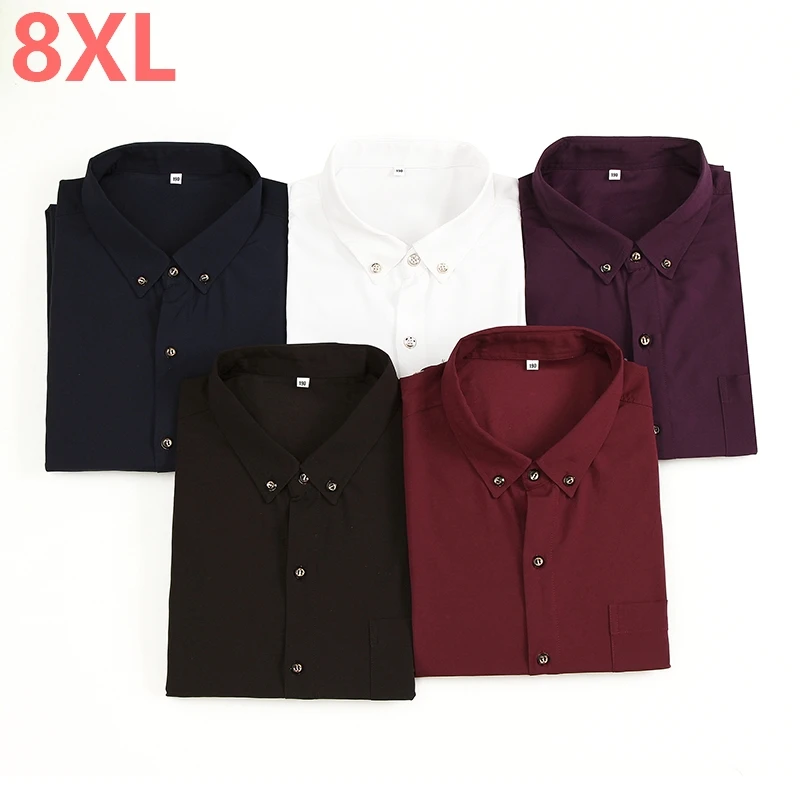 

10XL 8XL 6XL 5XL 4XL New 2018 Spring Autumn Dress Shirts Mens Casual Shirt Casual Men Plus Size Loose Fit Social Shirts