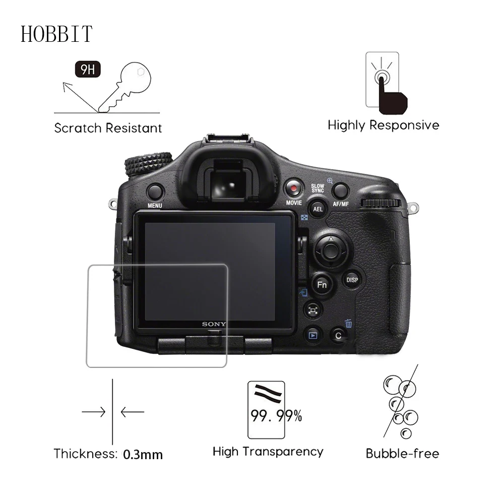 

For Sony Alpha SLT-A77 / A99 0.3mm 2.5D 9H Clear Tempered Glass Screen Protector Digital SLR Camera LCD Anti-Scratch Film