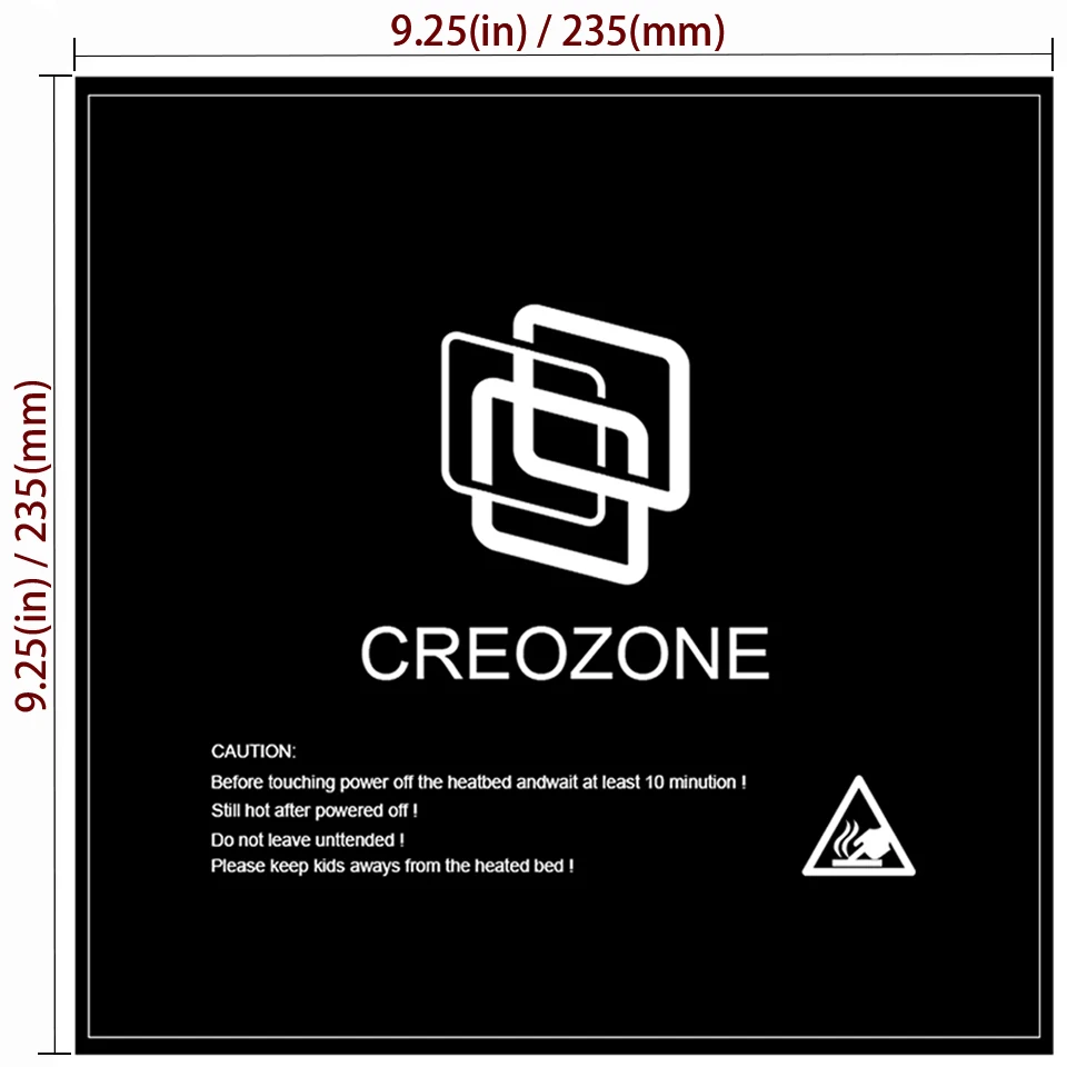 CREOZONE 3d принтер части тепла горячие наклейки для кровати 5 шт. 235x235 мм heatbead построить поверхность пластины лист не сплоченный гель строительный лист