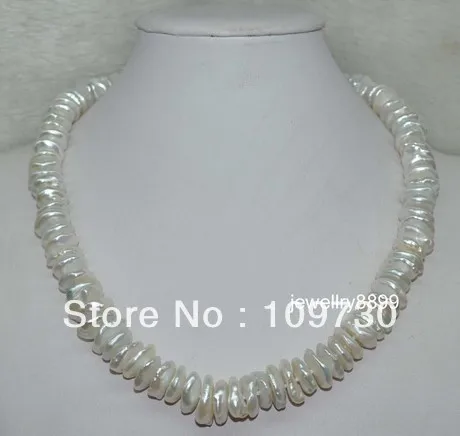

Jewelry 00869 GORGEOUS! Natural Rainbow white 16mm Reborn Keshi Pearl Necklace