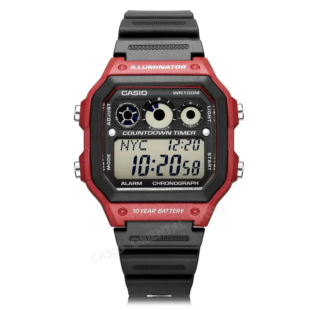 Casio лучший бренд роскошных Мужчин Спортивные AE-1200WHD-1A цифровые Часы Водонепроницаемый Полный Календарь Сигнализация нержавеющей стали группа Relogio - Цвет: AE-1300WH-4A