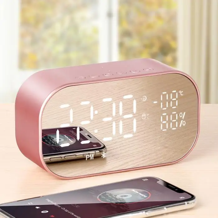 Беспроводной Bluetooth динамик бас будильник Многофункциональный Интеллектуальный светодиодный Будильник для дома GDeals