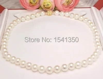 natural 9-10mm akoya AAA white pearl necklace 22'' | Украшения и аксессуары