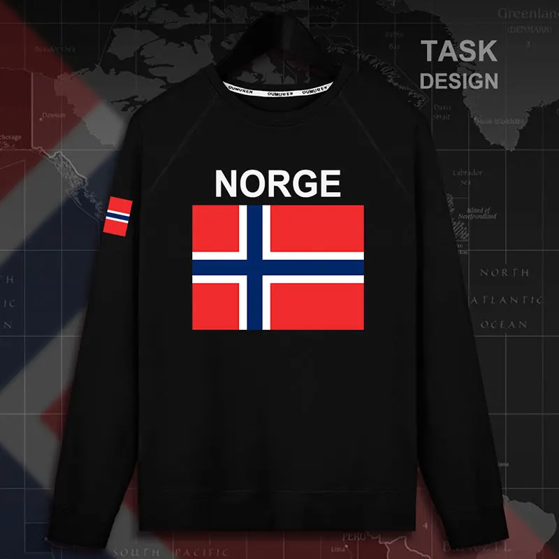 Norway Norge NOR Nordmann NO мужские толстовки с капюшоном, пуловеры, мужские толстовки, тонкая новая уличная одежда в стиле хип-хоп, новинка 02 - Цвет: roundneck-black