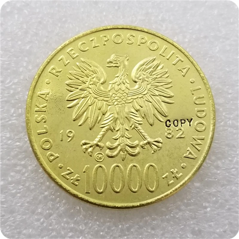 1982 Польша 10000 злотыч Золотой папа Иоанн Павел II копия
