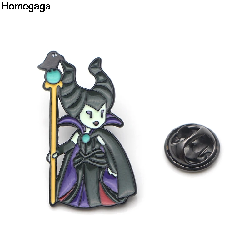 1 Homegaga Maleficent цинковые Мультяшные булавки для мужчин и женщин para Shirt Charm пальто одежда рюкзак аксессуар медаль значки Броши D1946 - Цвет: 1